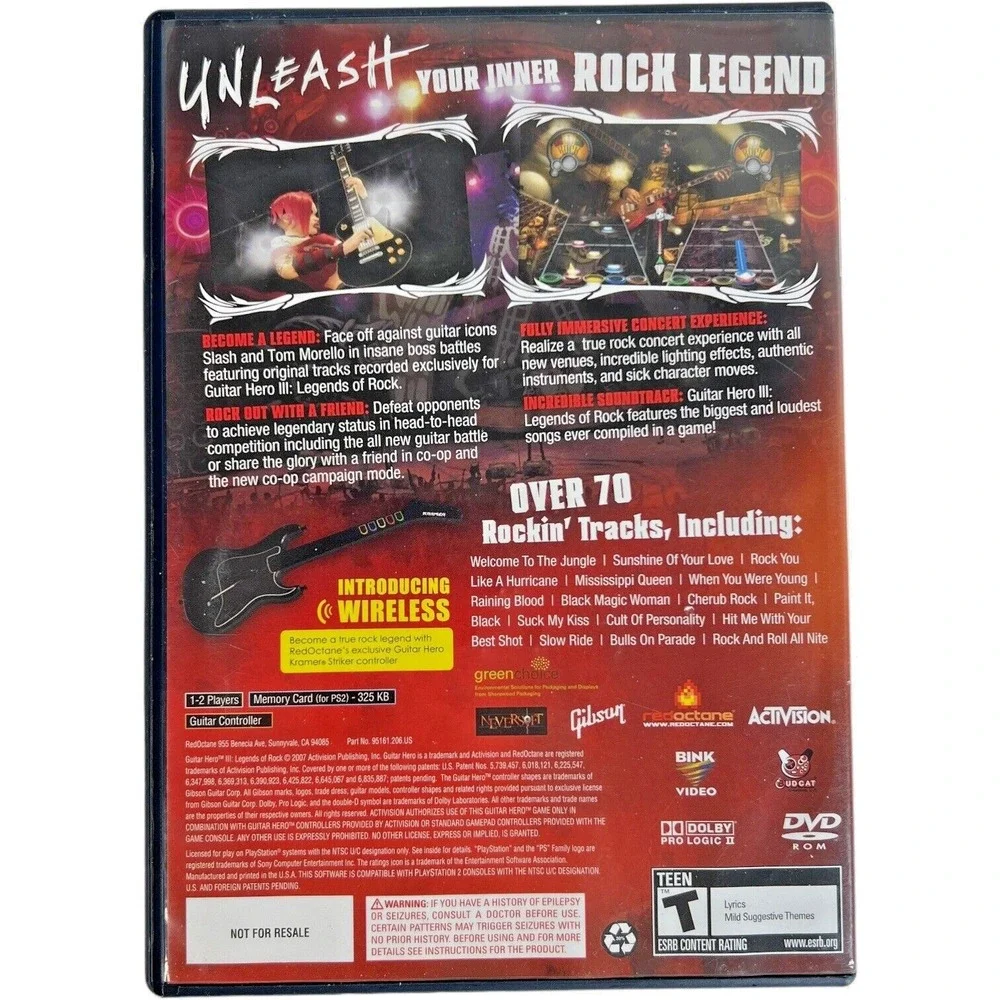 Guitar Hero 3 III Legends of Rock PlayStation 2 PS2 CIB Complete Manual Stickers